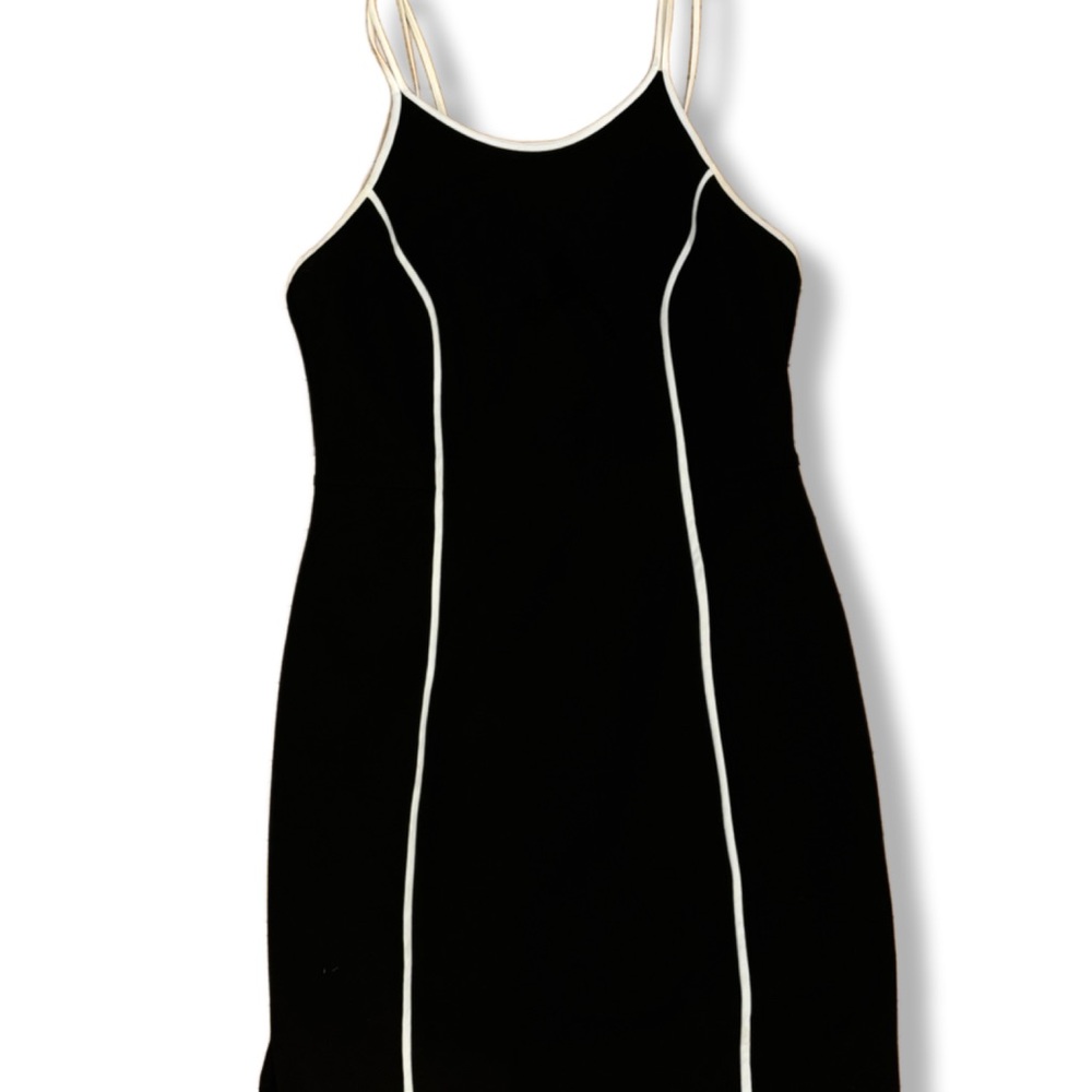 Trina Turk Chic Black Dress with White Trim